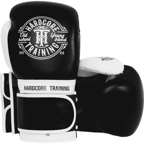 Боксерские перчатки Hardcore Training Premium Black/White hctboxglove05