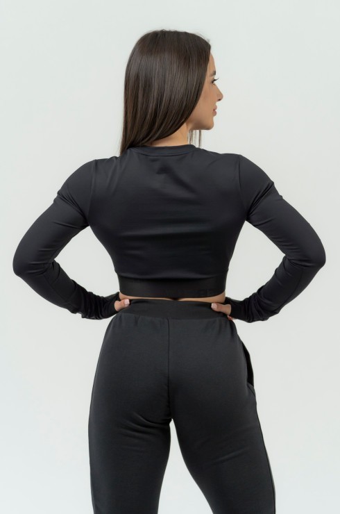 Лонгслив NEBBIA 839 Long Sleeve Crop Top INTENSE Perform Black