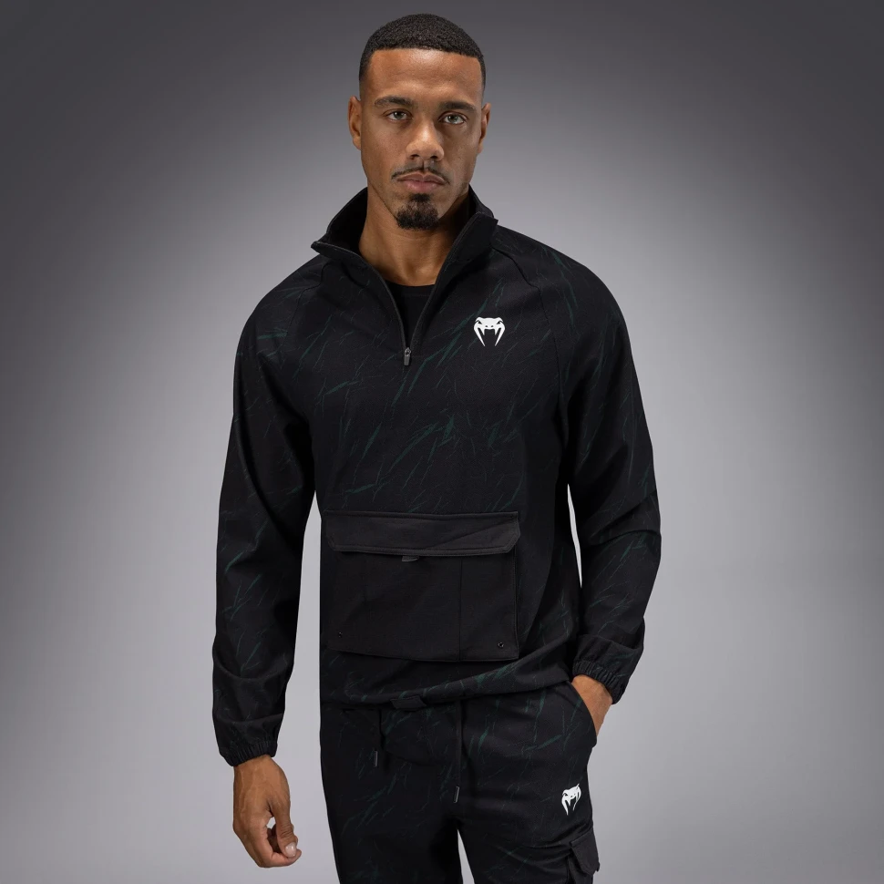 Толстовка Venum Trooper Men's Half-Zip Jacket - Black/Forest Green Ven05357-102
