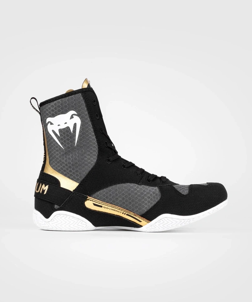 Боксерки Venum Elite Boxing Shoes - Black/White/Gold Ven03681-523