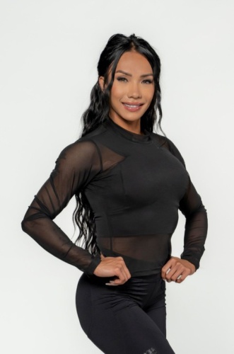 Лонгслив NEBBIA 847 Mesh Long Sleeve Top INTENSE Sheer Gold