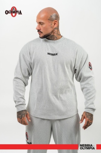 Лонгслив Nebbia Ne Oversized Crew neck Sweatshirt SIGNATURE 703 Grey