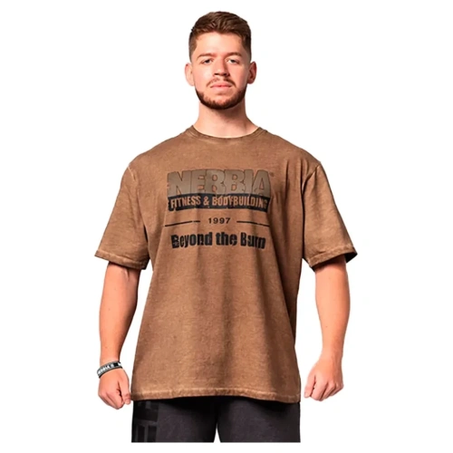 Футболка Nebbia Washed-off Oversized T-shirt HERITAGE 355 Brown