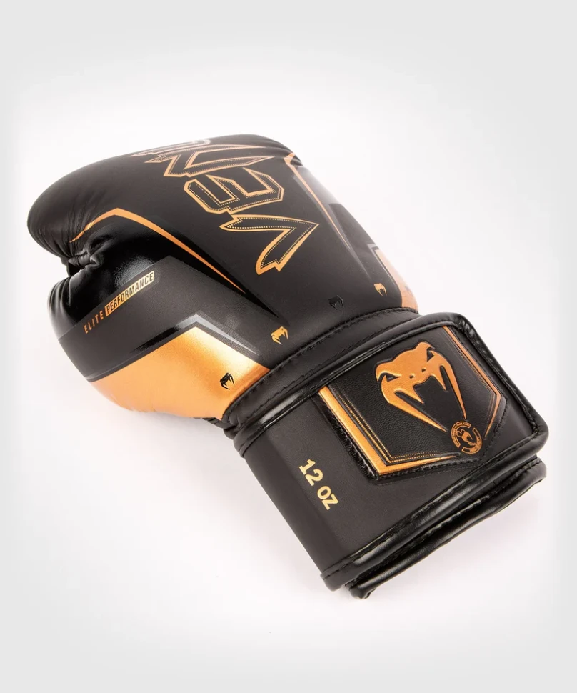 Перчатки боксерские Venum Elite Evo Boxing Gloves - Black/Bronze ven04260-137