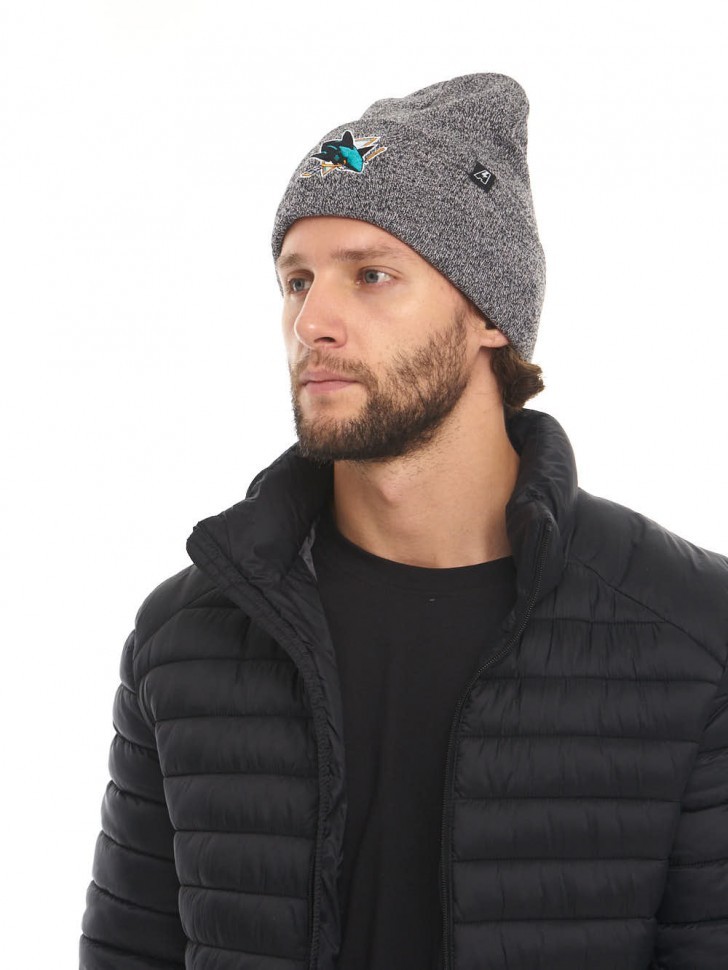 Шапка ATRIBUTIKA & CLUB San Jose Sharks, серый меланж 59341