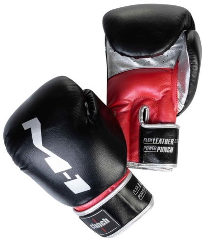Перчатки боксерские Clinch M1 C146черно-красно-серебристые