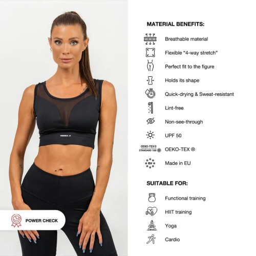Топ Nebbia Ne Medium-Support Mesh Sports Bra PERFORMANCE 477 Black
