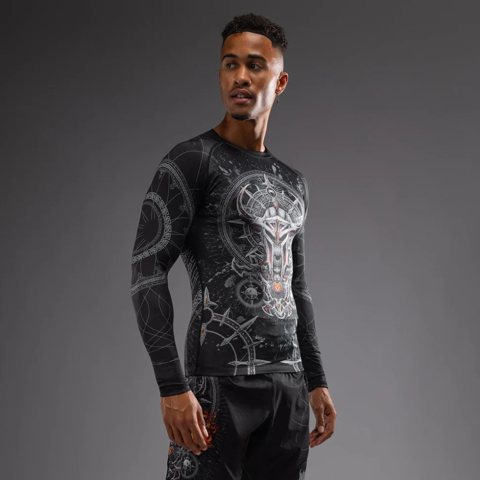 Рашгард Venum Gladiator 5.0 Men's L-S Rashguard - Black/Silver Ven05316-109