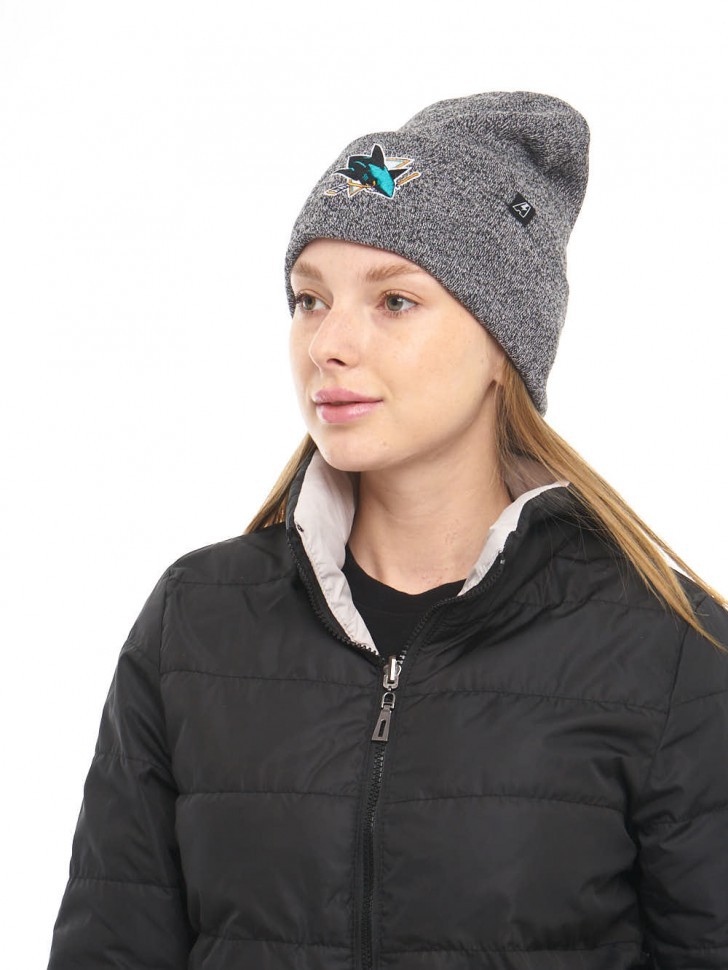 Шапка ATRIBUTIKA & CLUB San Jose Sharks, серый меланж 59341