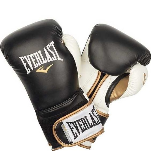 Перчатки боксерские Everlast Powerlock PU черн/бел
