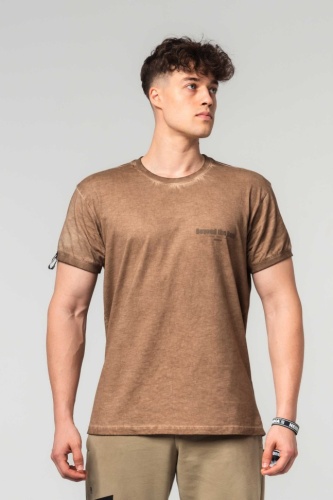 Футболка Nebbia Washed-off Cotton T-shirt MAX OUT 357 Brown