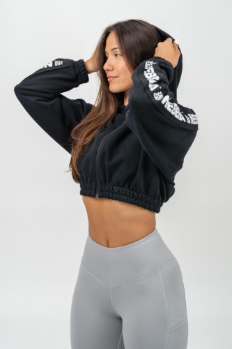 Толстовка Nebbia Cropped Zip-Up Hoodie ICONIC 254 Black