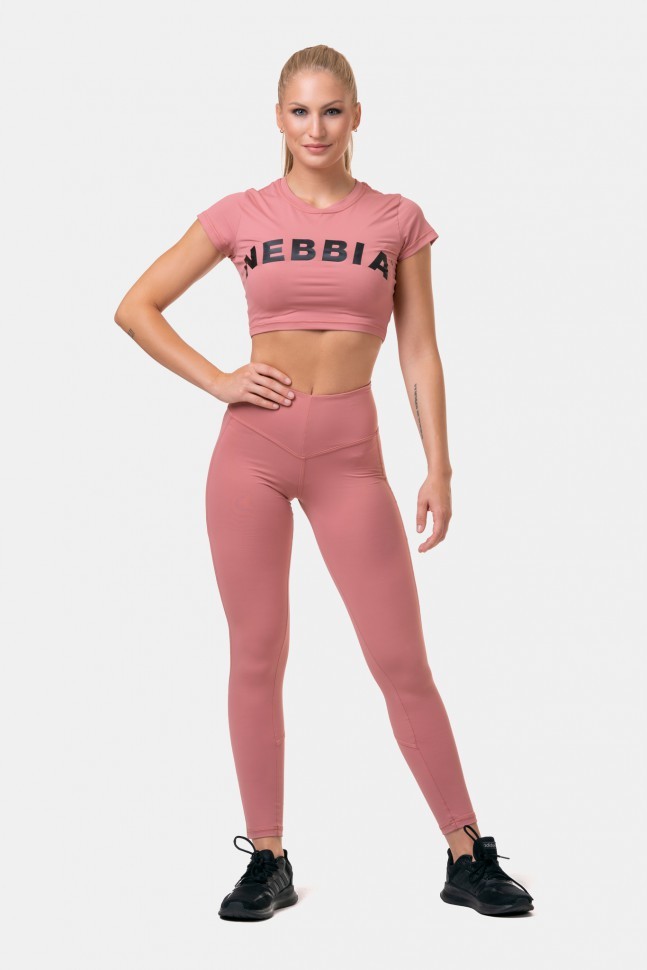 Лосины Nebbia High Waist & Mesh Leggings 573 Old rose