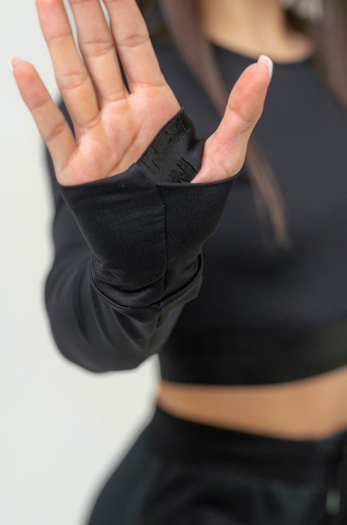 Лонгслив NEBBIA 839 Long Sleeve Crop Top INTENSE Perform Black