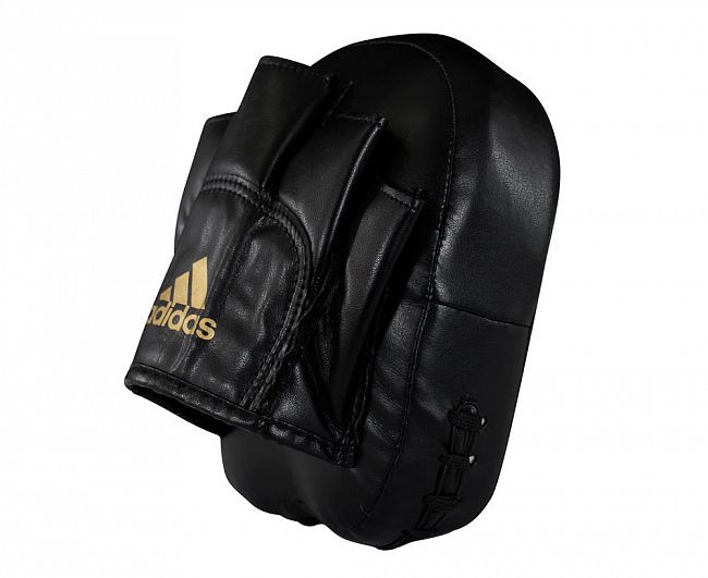 Лапы Adidas Short Focus Mitts черно-золотые adiMP02