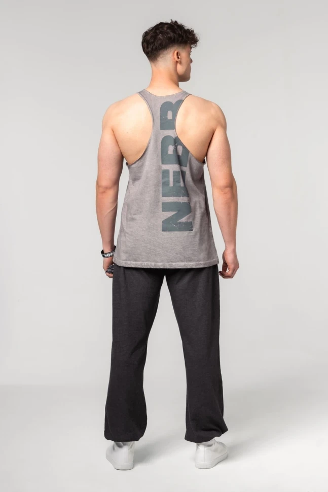 Майка Nebbia Washed-off Oversized Stringer MAX OUT 359 light grey