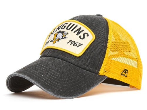 Бейсболка ATRIBUTIKA & CLUB Pittsburgh Penguins, серо-желт. 31414