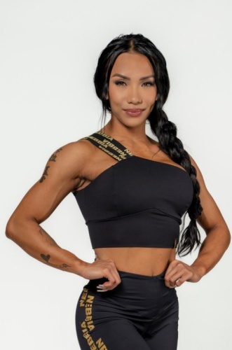 Топ NEBBIA 841 Women's High Support Sports Bra INTENSE Asymmetric Gold