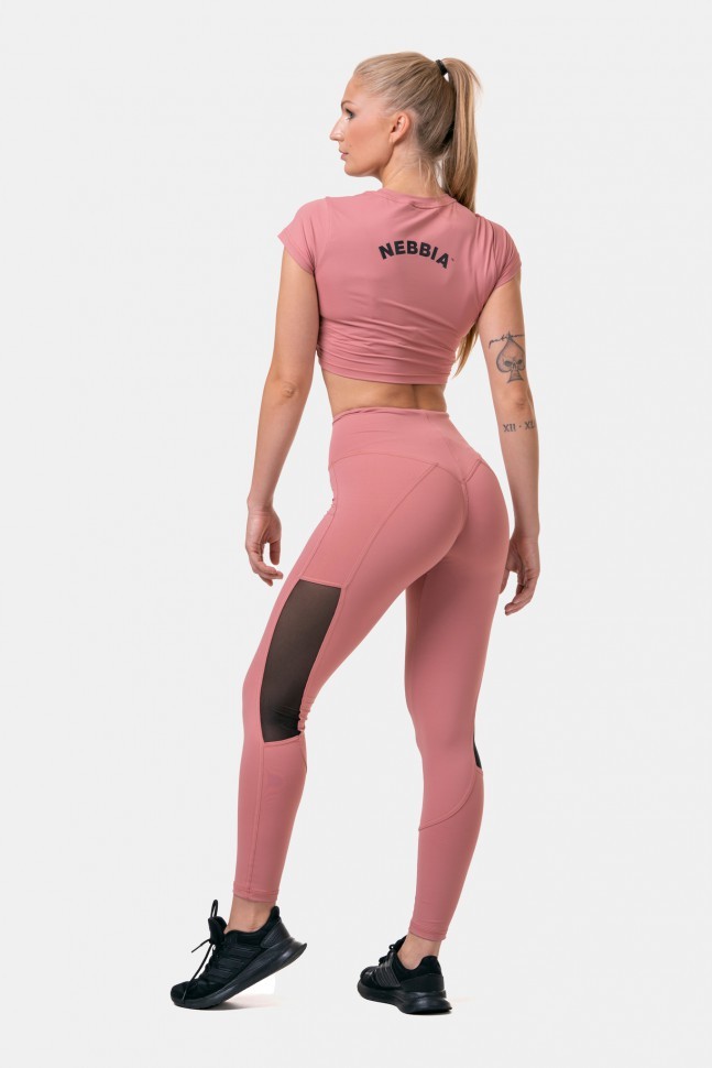 Лосины Nebbia High Waist & Mesh Leggings 573 Old rose