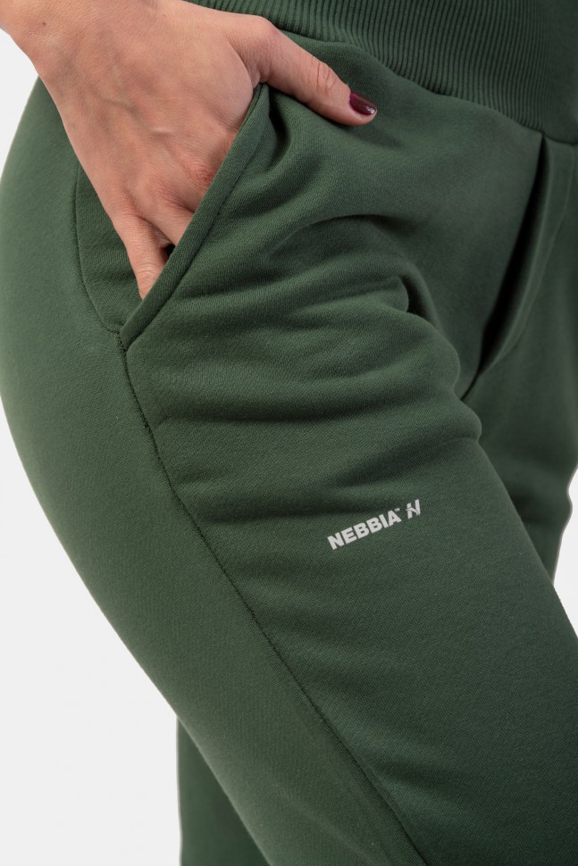Брюки Nebbia IHigh-Waist Loose Fit Sweatpants “Feeling Good” 409 D.green