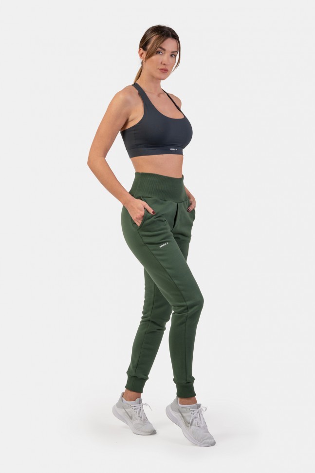 Брюки Nebbia IHigh-Waist Loose Fit Sweatpants “Feeling Good” 409 D.green
