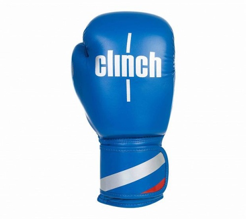 Перчатки боксерские Clinch Olimp C111синие с флагом