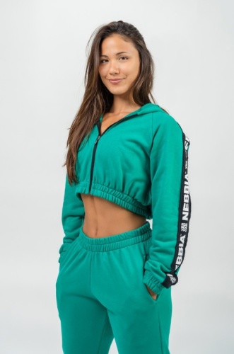 Толстовка Nebbia Cropped Zip-Up Hoodie ICONIC 254 Green