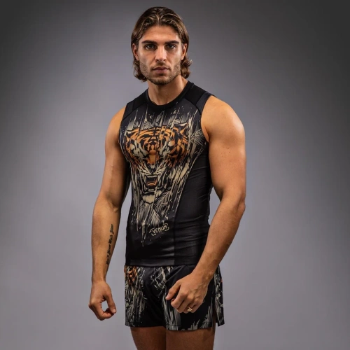 Майка Venum Tiger Men's Sleeveless Rashguard - Black/Neon Orange Ven05346-117