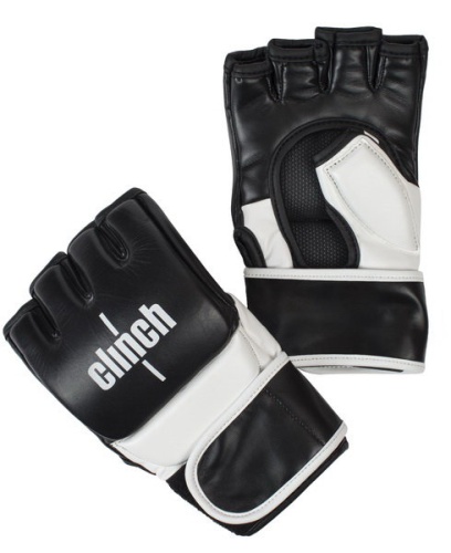 Перчатки MMA Clinch Combat черно-белые C611