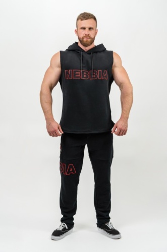 Толстовка Nebbia без рукавов Sleeveless Hoodie Sweatshirt IRON BEAST 710 Black