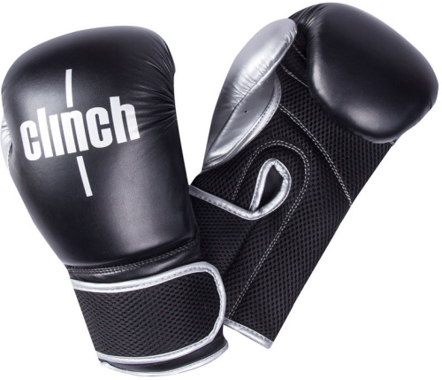 Перчатки боксерские Clinch Aero C135черно-серебристые