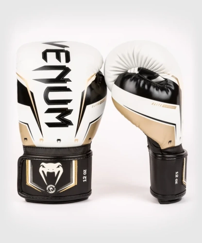 Перчатки боксерские Venum Elite Evo Boxing Gloves - White/Gold ven04260-226