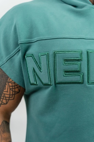 Футболка Nebbia Hooded T-shirt Gym Rag top CHAMPION 706 Green