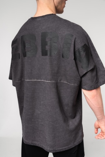 Футболка Nebbia Washed-off Oversized Heavyweight Cotton T-shirt NO SHORTCUTS 369 Black