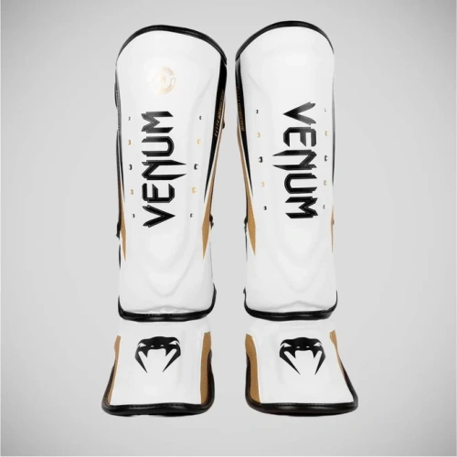 Щитки для ног Venum Elite Evo Shinguards - White/Gold ven04261-226