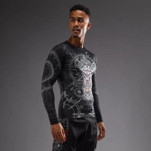 Рашгард Venum Gladiator 5.0 Men's L-S Rashguard - Black/Silver Ven05316-109