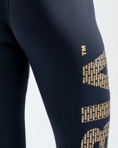 Лосины Nebbia 827 Gold Logo Print