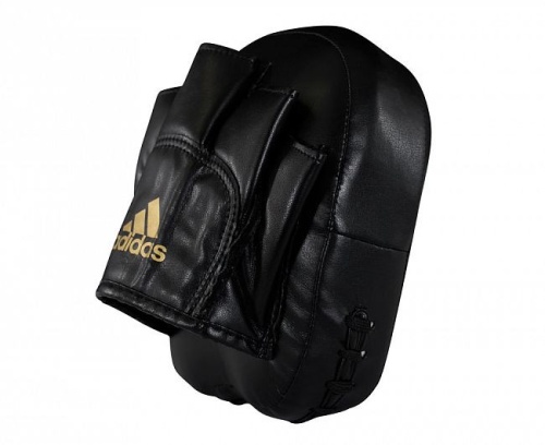 Лапы Adidas Short Focus Mitts черно-золотые adiMP02