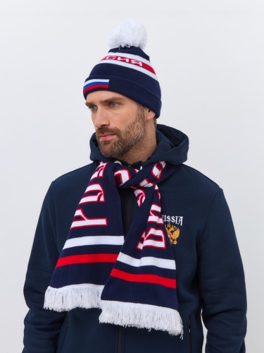 Шапка RusTeam 70M-RT-1833синийспумпоном