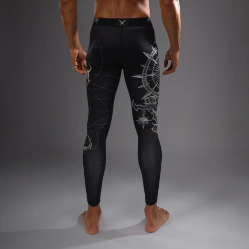 Компрессионные штаны Venum Gladiator 5.0 Men's Spats - Black/Silver Ven05317-109